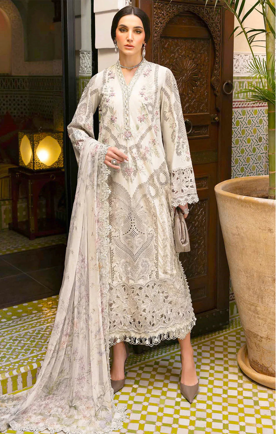 Maria B luxury lawn-organza-silk dupatta