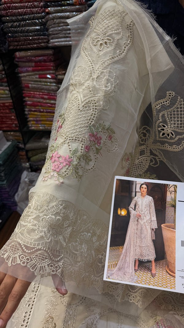 Maria B luxury lawn-organza-silk dupatta