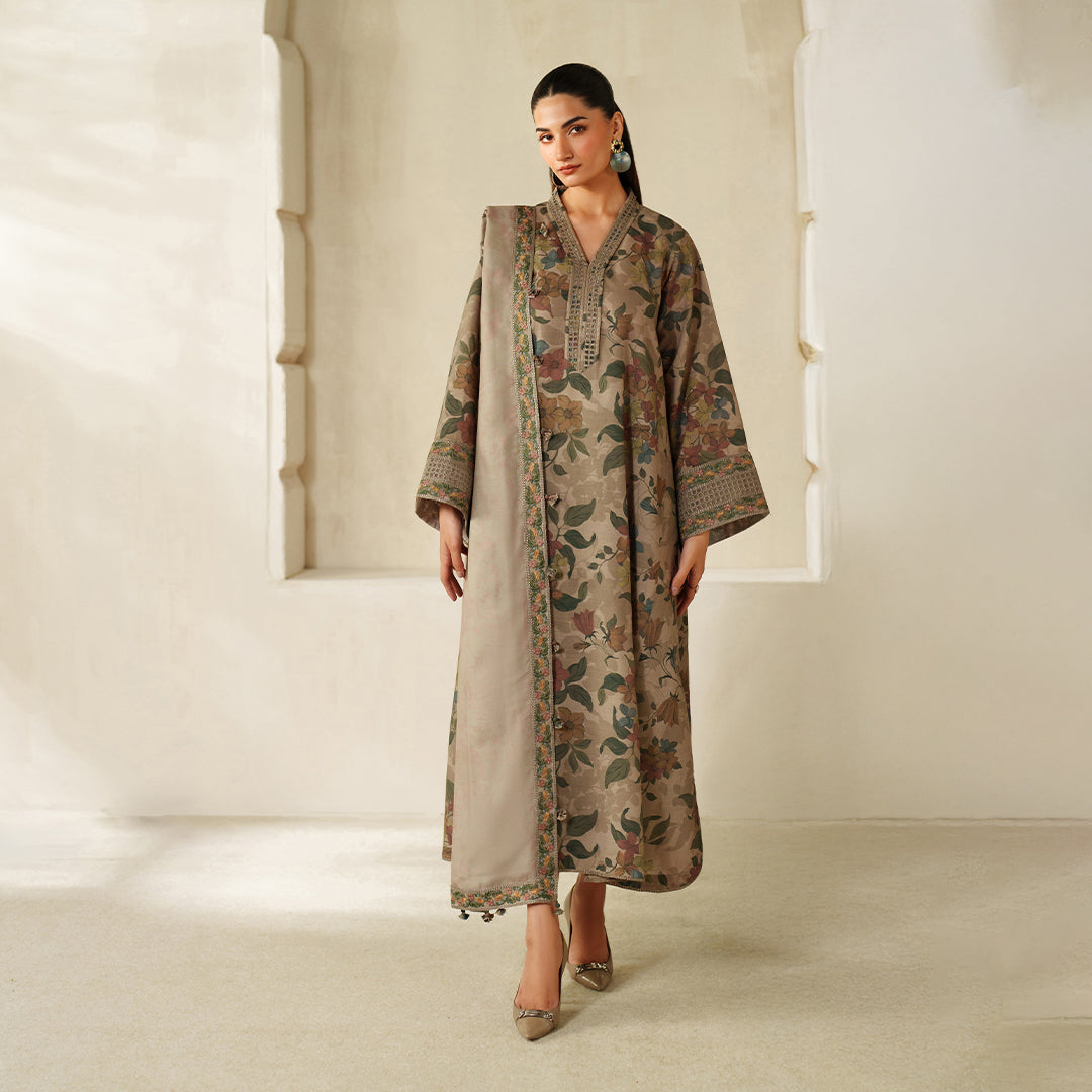 Baroque Lawn Embroidered & Printed 3 Piece Dress