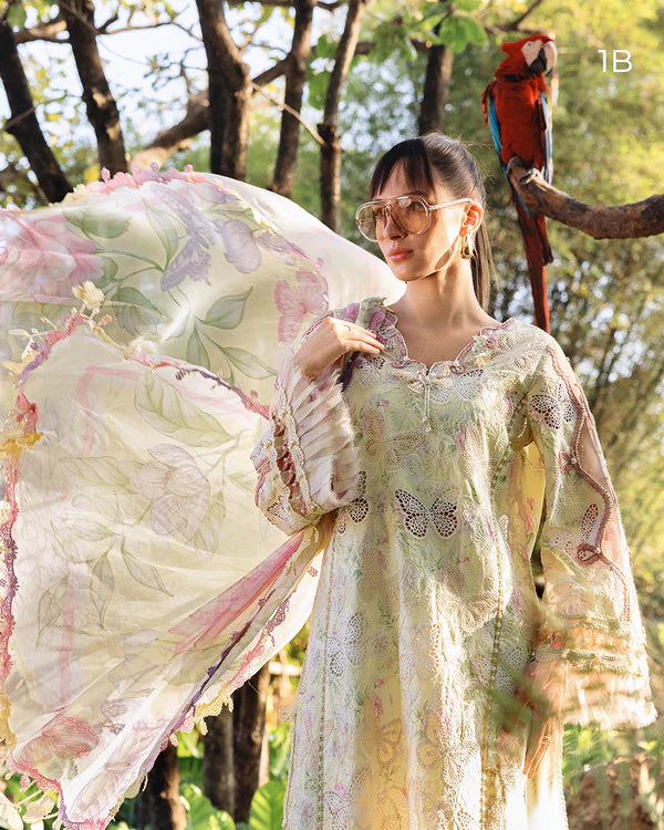 Maria B Lemon Lawn Chicken Kari Un-Stitched 3pc Suit