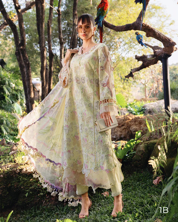 Maria B Lemon Lawn Chicken Kari Un-Stitched 3pc Suit