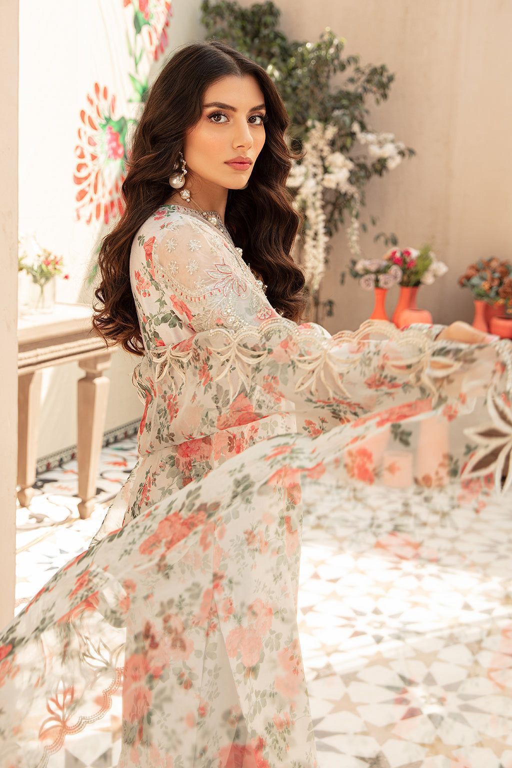 VANYA EMBROIDERED DIGITAL SWIS LAWN WITH ORGENZA EMBROIDERED DUPATTA