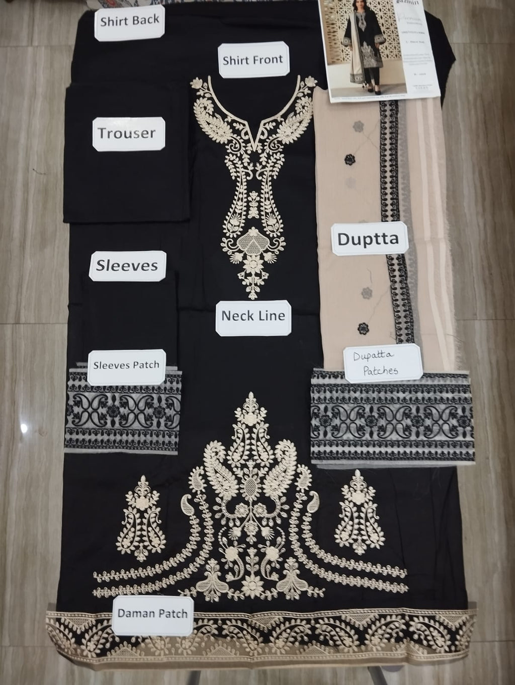 Jazmin Premium Embroidered Unstitched Lawn Suit – 3 Piece
