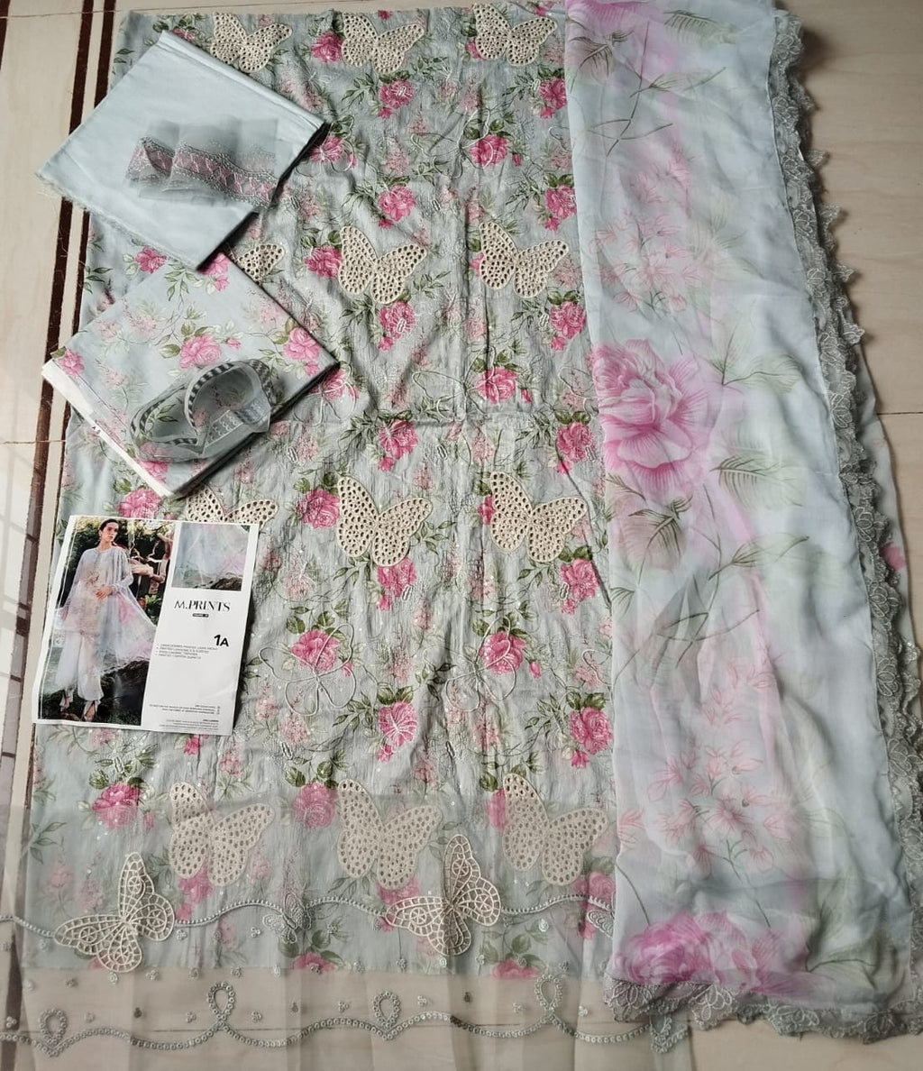 Maria B Lawn Chikankari Luxury Embroidered 3 Piece Dress